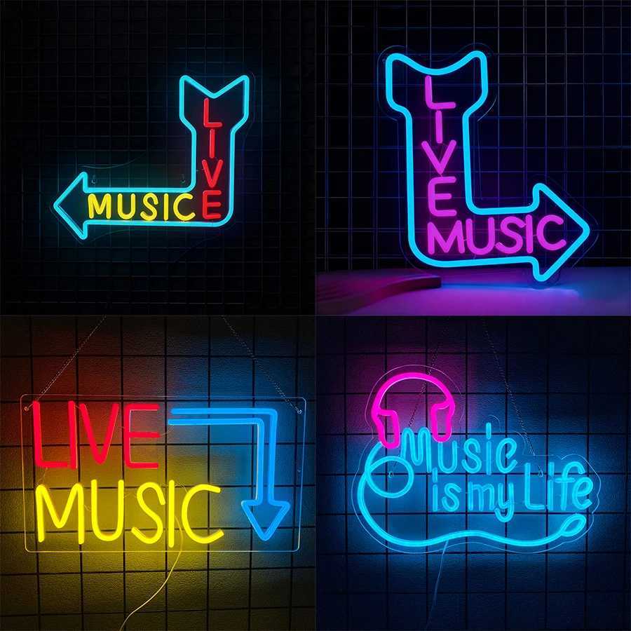 Music Series Neon Signs Colorful Letter Icons Are Used For Wall Decor In Bars Music Studios Bedrooms Parties And Clubs H251201