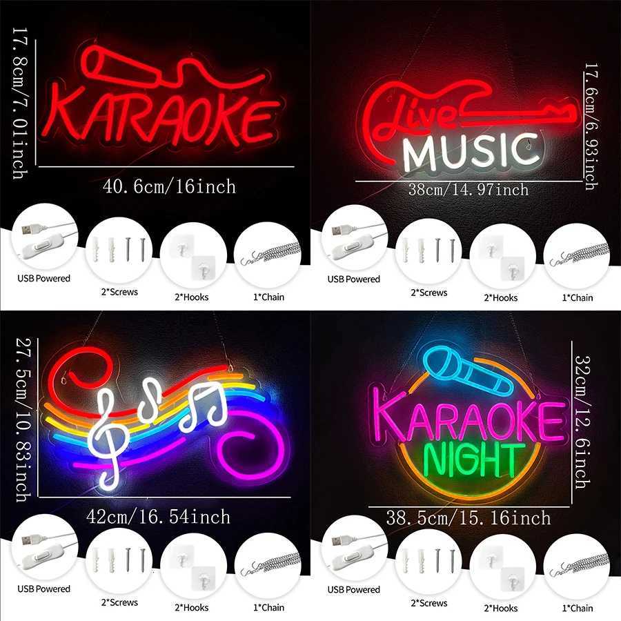 Neon Music Signs Notes And Musical Instrument Icons Used For Decor In Rooms Clubs Music Studios Recording Studios And Bars H251201