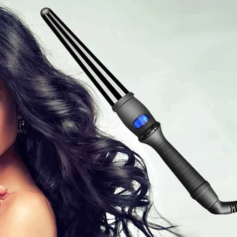 Professional Ceramic LCD Display Electric Curling Iron Wand Negative Ion Technology Mti-Temperature Hair Curling C251202