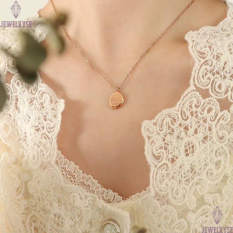 stainless steel new 18k gold circle designer necklace for woman party home pendant luxury necklaces school silver choker jewelry travel birthday frien