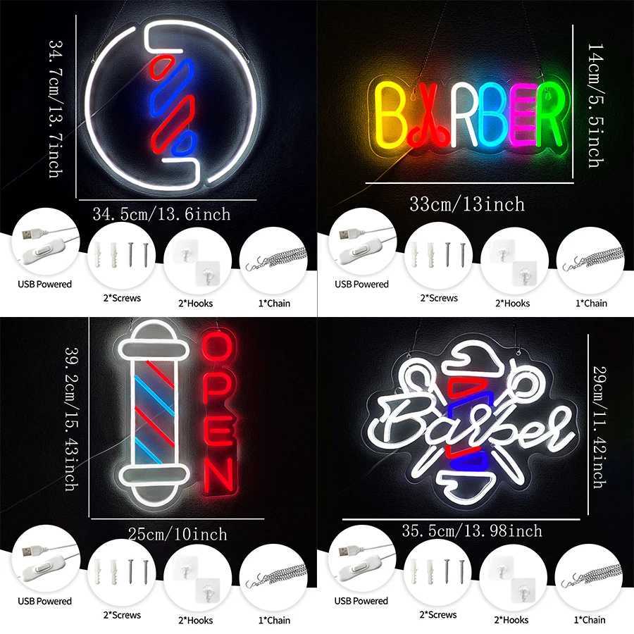 Hair Salon Led Neon Sign Barber Lamp Icon For The Best Gift For Hairdressers Usb Powered Used For Salon Studio Business Decor H251201