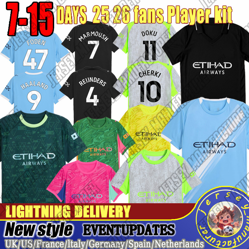 3XL 4XL 25 26 mans city kit HAALAND FODEN DE BRUYNE Soccer Jerseys RODRIGO GREALISH Bernardo Gvardiol Doku fans player version Football Shirt Mens kids kit uniform