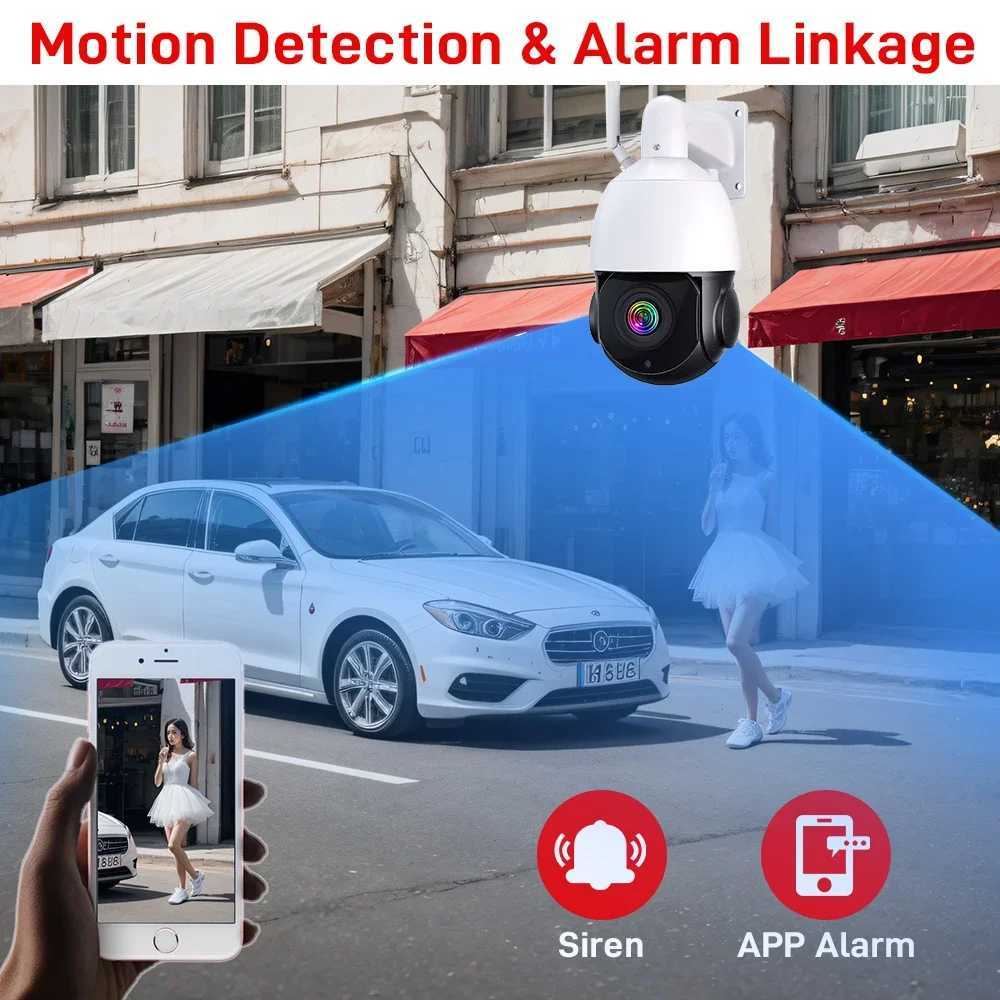NINIVISION 4K 8MP WiFi Video Surveillance Camera 50X PTZ Zo CCTV Two-Way Au Human Detection Outdoor Security PTZ IP Cameras C251202