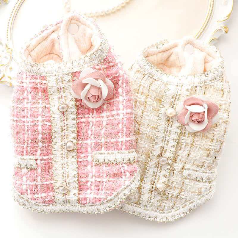 Chic Style Small Dog Vest Coat Princess Luxury Designer Pet Autumn Winter Clothes for Wholesale