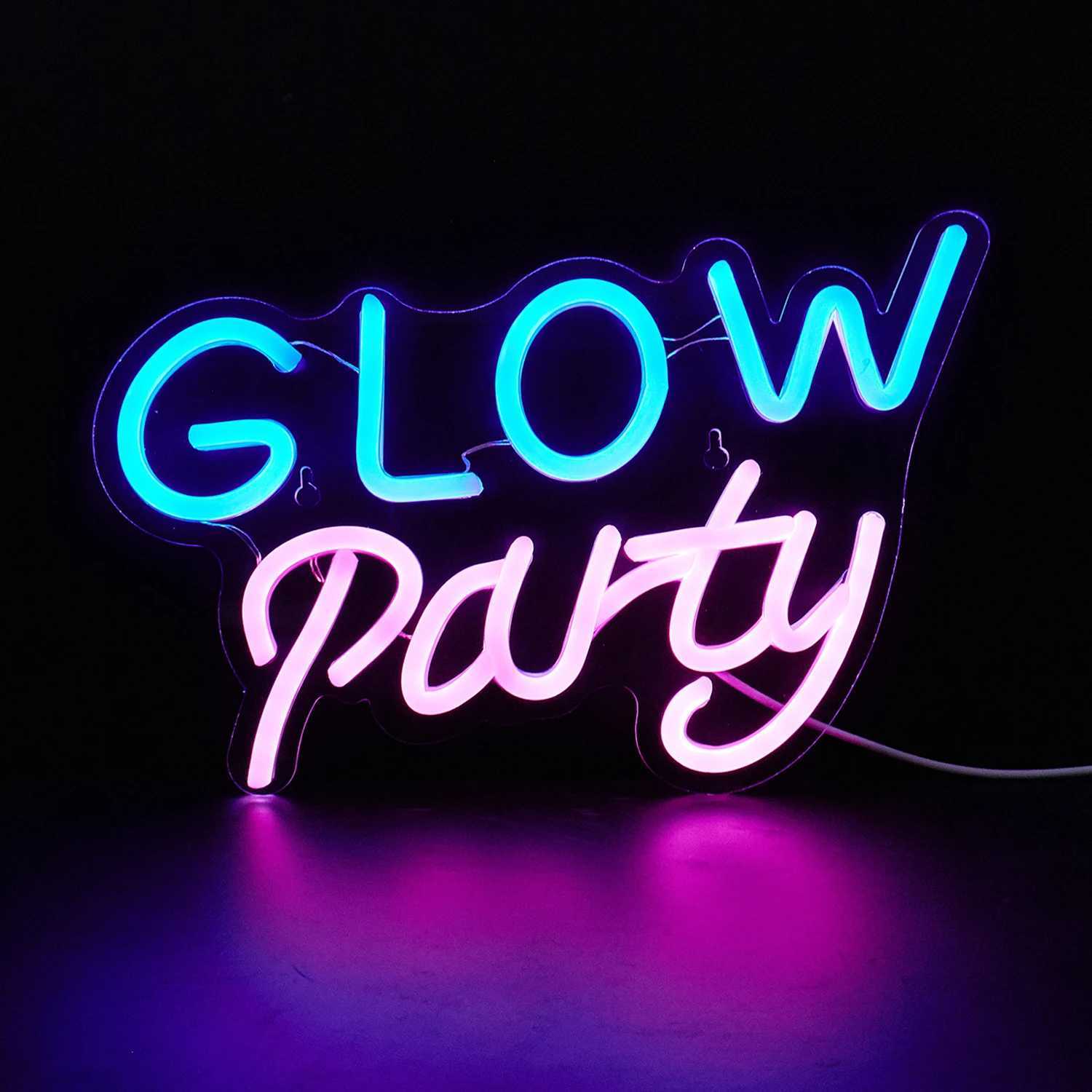 Chi-buy LED Neon Glow Party USB Powered Neon Signs Night Light 3D Wall Art Game Room Bedroom Living Room Decor Lamp Signs H251201