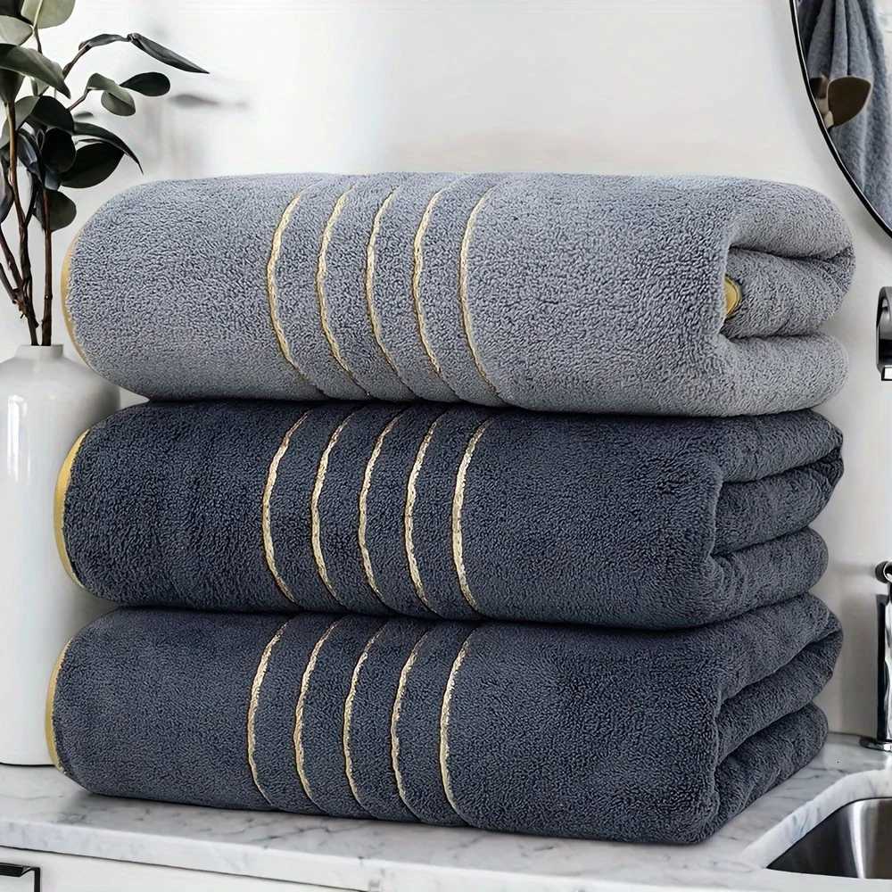 3pcs Ultra-Soft Coral Bath Towel Set - Quick-Dry Luxury Spa Gym Towels Large Bath Sheets Lightweight Highly Absorbent Y251202