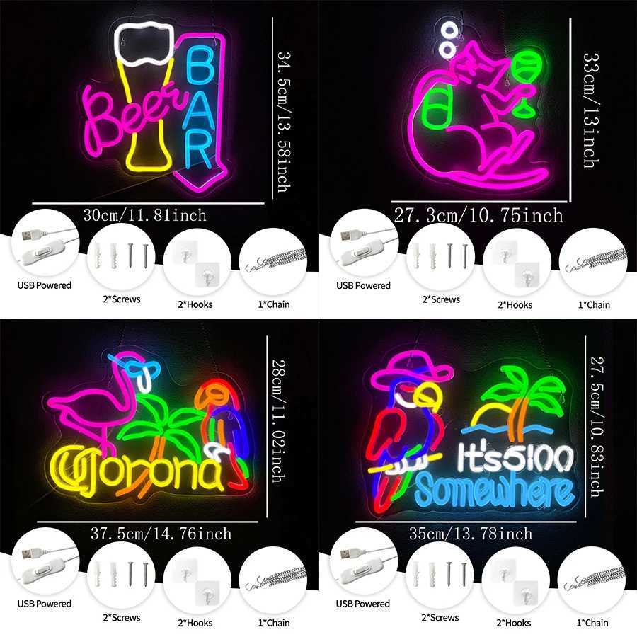 Neon Signs Of Bar Series LED Wall Decor Of Animal Icons Business Wall Lamps For Bedrooms RestaurantsBeer Bar Party Decor H251201