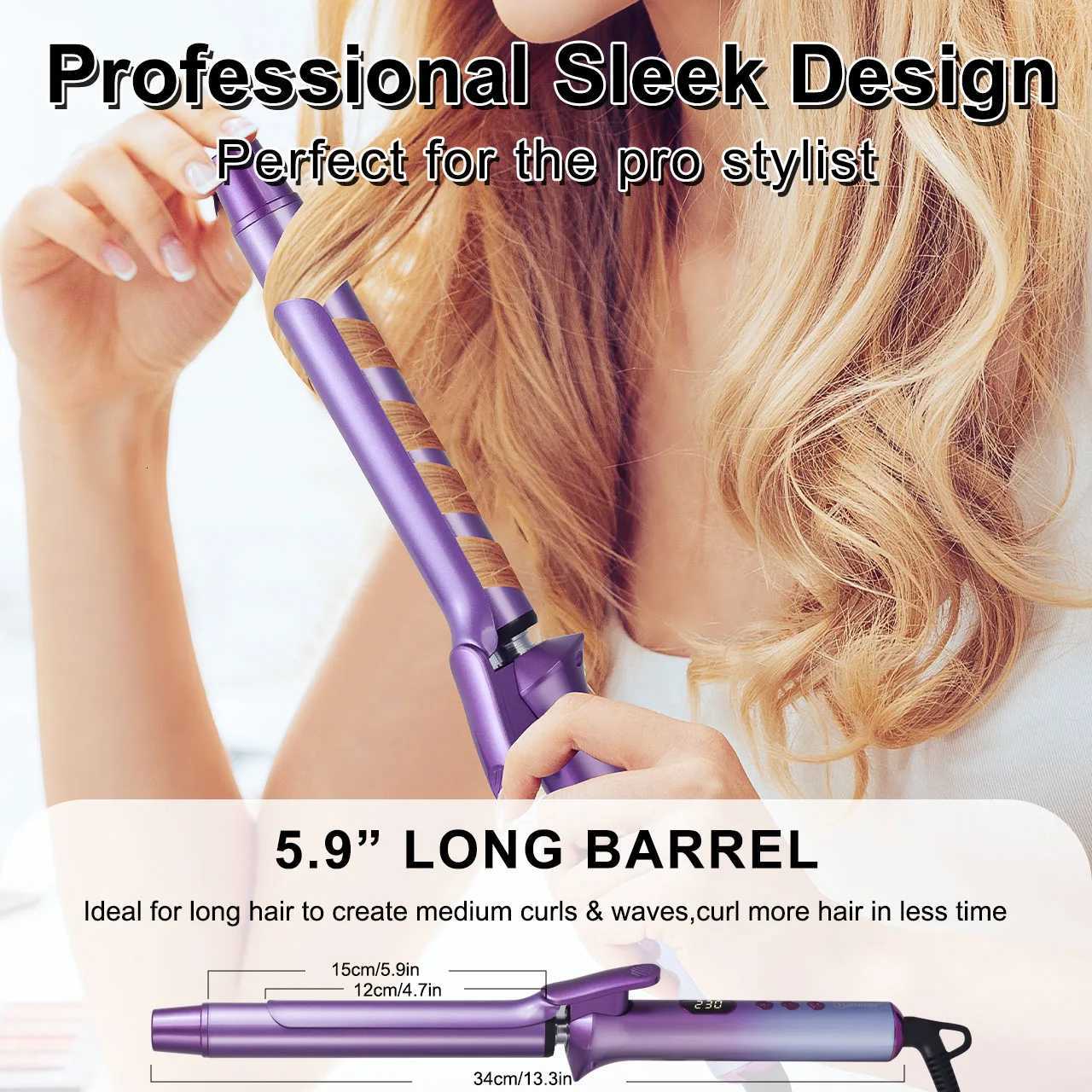 Hatteker 25mm Hair Curler Large Volume Negative Ion Electricperm for Bangs Durable Styling Tool Non-Damaging to Hair US C251202