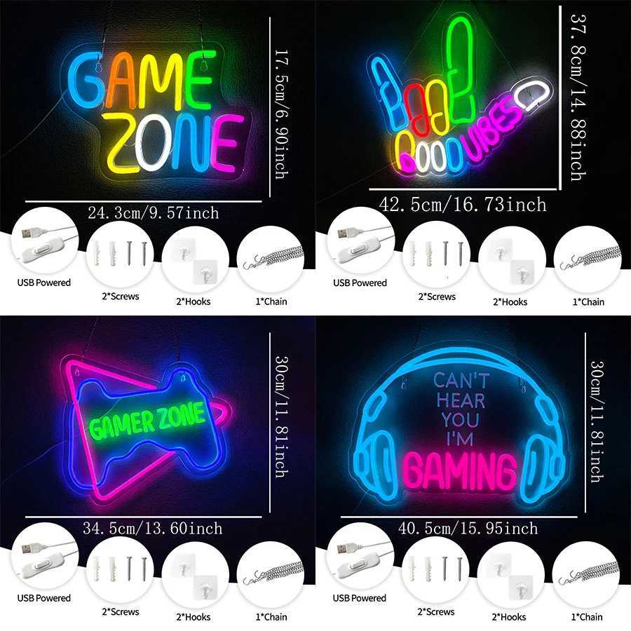 Game Series Neon Signs Used For Wall Decor Usb Powered Suitable For Room Game Room Club Bar Office Man Cave Wall Lights H251201