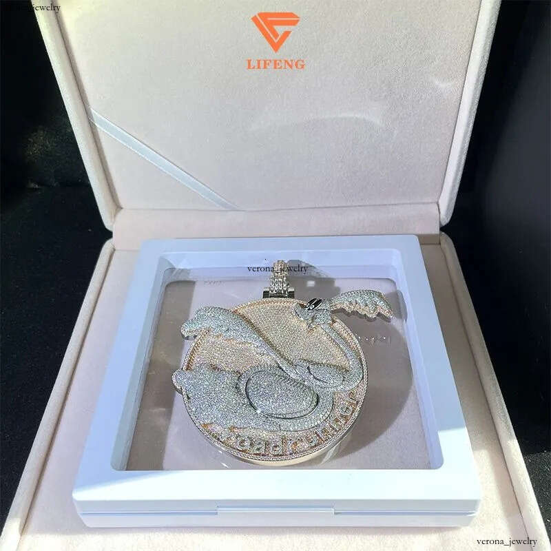 Customized Pendant Iced Out Vvs Moissanite Miami Cuban k Chain Men Necklace Hip Hop