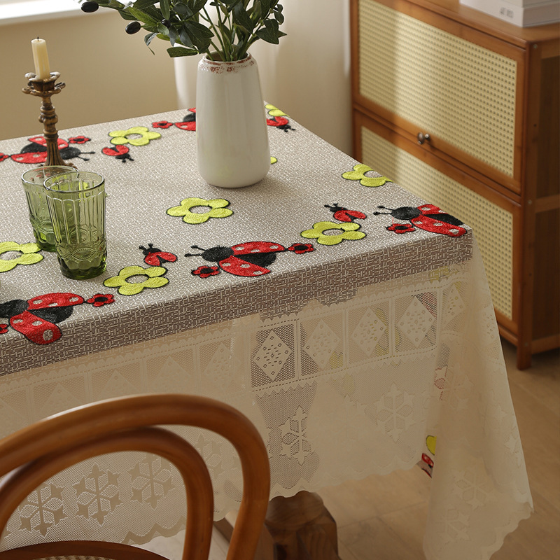 Waterproof and oil-proof rectangular waterproof desk mat, rectangular placemat, cotton and linen tablecloth, coffee table mat RU2E01