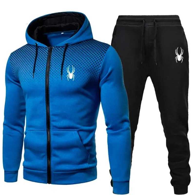 2025 popular two-piece mens sportswear jogging suit sportswear hooded sweatshirt zipper sweatshirt autumn and winter clothing W251202
