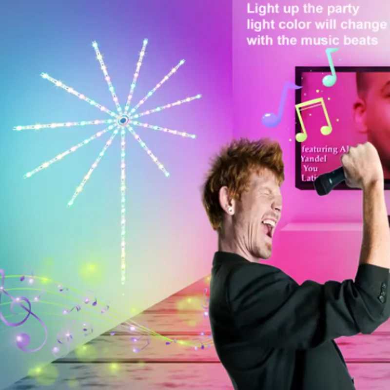 NEW 2025 Firework Light LED Strip Bluetooth Smart APP Control Neon Strip USB 5V Smart Lamp Sync Music Christmas Party Decoration H251201