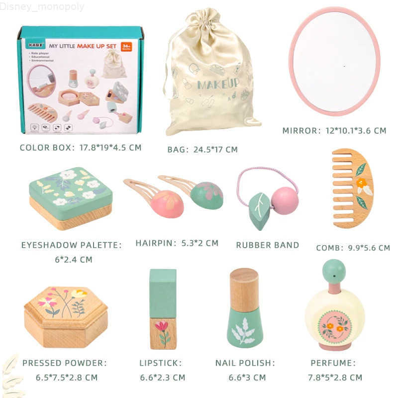 Disney Wooden Pretend Play Makeup Toys Simulation Makeup Set Girls MakeUp Dressing Table Cosmetics Toys Birthday Gifts For Children H251202