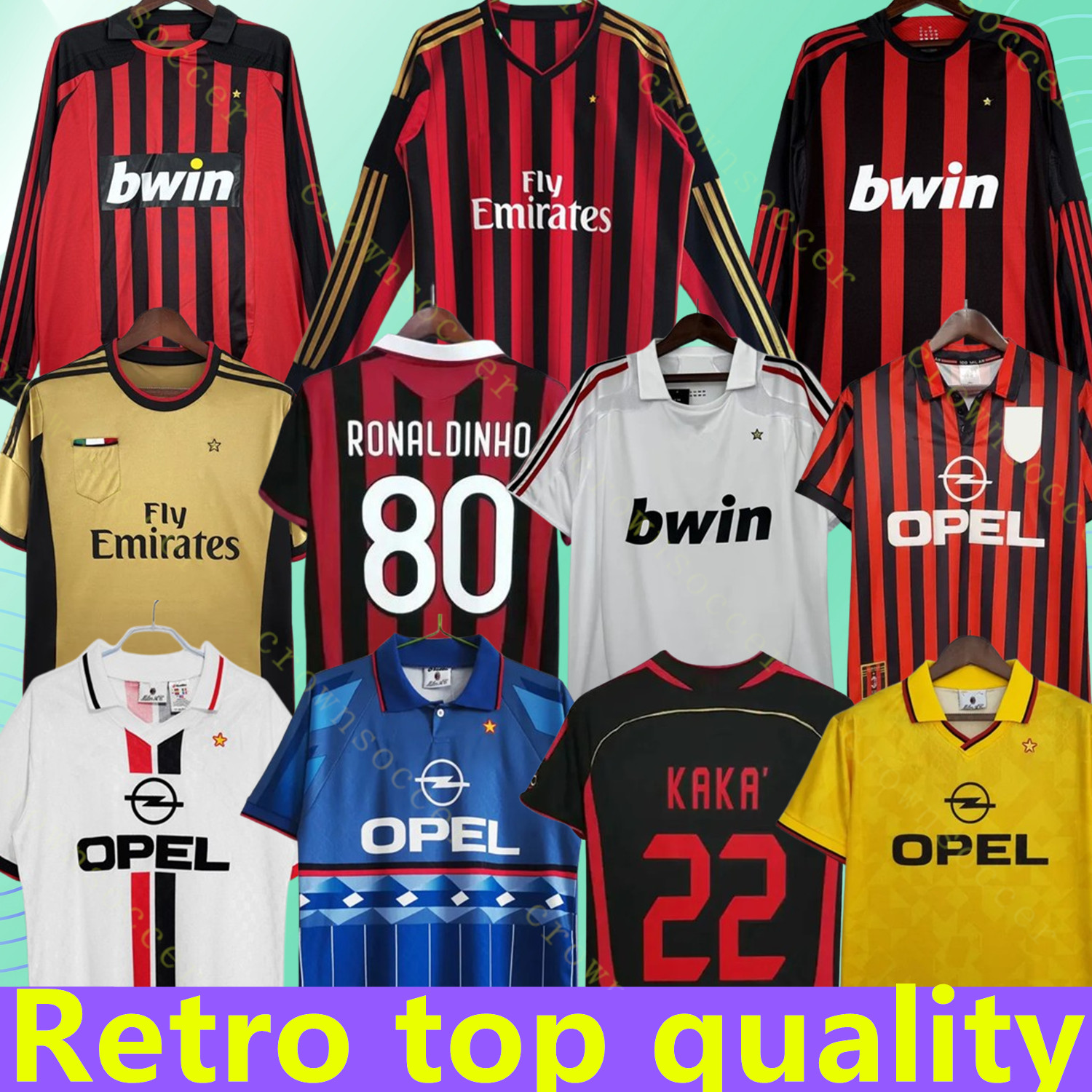 2006 2007 Retro soccer jerseys kit 02 03 04 05 06 07 09 10 11 12 13 14 KAKA Long IBRAHIMOVIC WEAH football shirts Football jerseys Top Soccer shirt kids Maillots