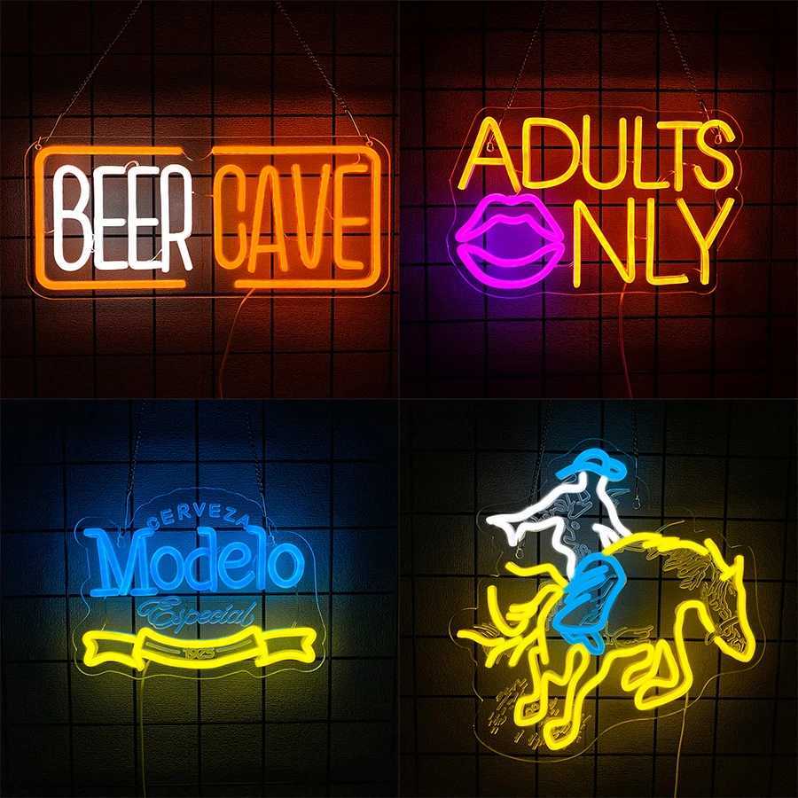 Bar Series Neon Signs 3D Carved Icon Wall Decor Usb Powered Used For Clubs Bars Holiday Parties Man Cave Art Wall Lamps H251201