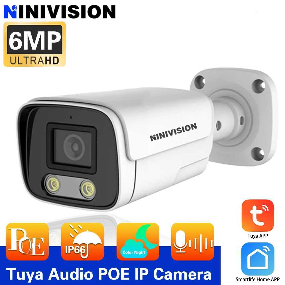 Tuya 6MP IP Camera Outdoor POE Surveillance H265 Two Way Au CCTV Color NightVision IP66 Camera For POE System Smartlife He C251202