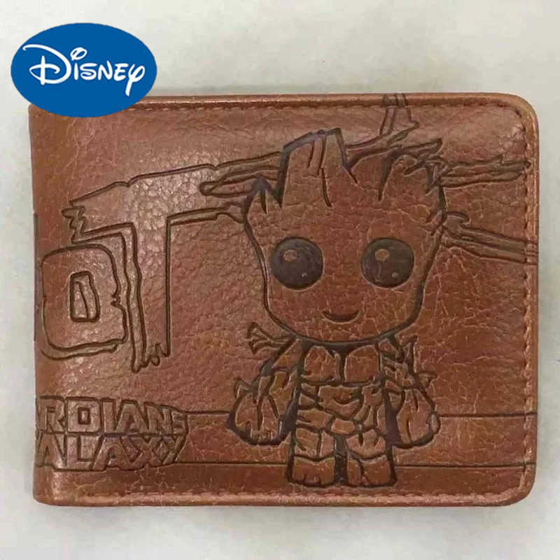 Disney Marvel Groot Wallets Guardians of The Galaxy Cute Cartoon PU Coin Purse Money Bag Short MultiFunction Portable Fashion Men Women H251202