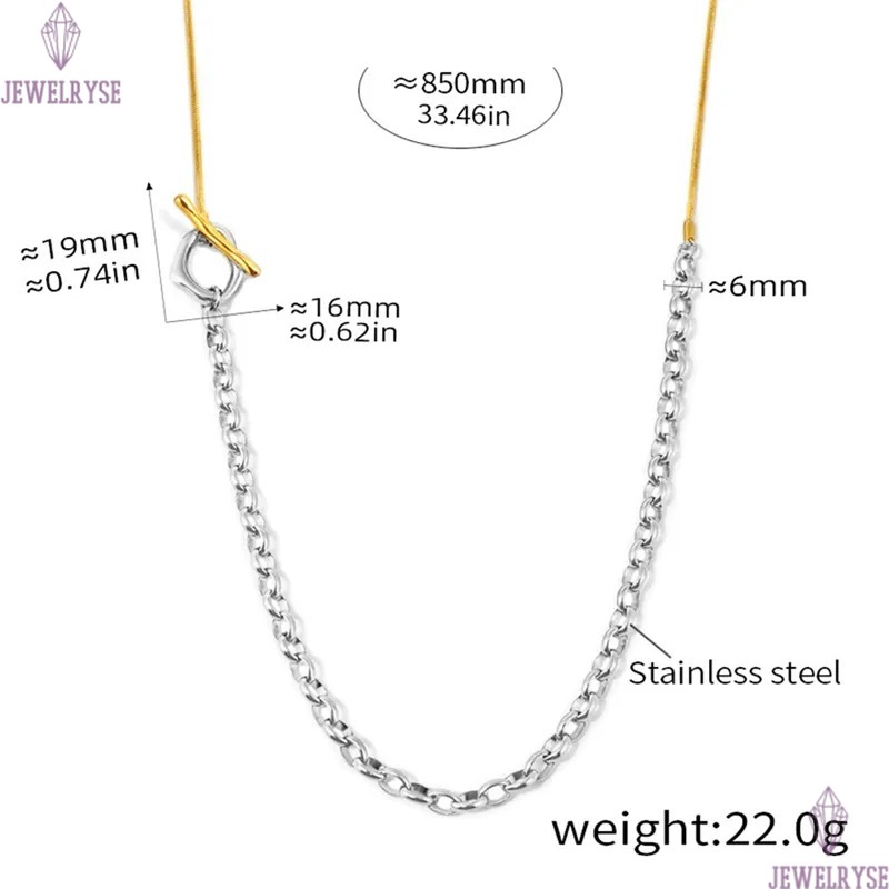 punk long 18k gold chain necklace designer for woman stainless steel OT silver chains necklaces daily outfit fashion women jewelry birthday friend fam