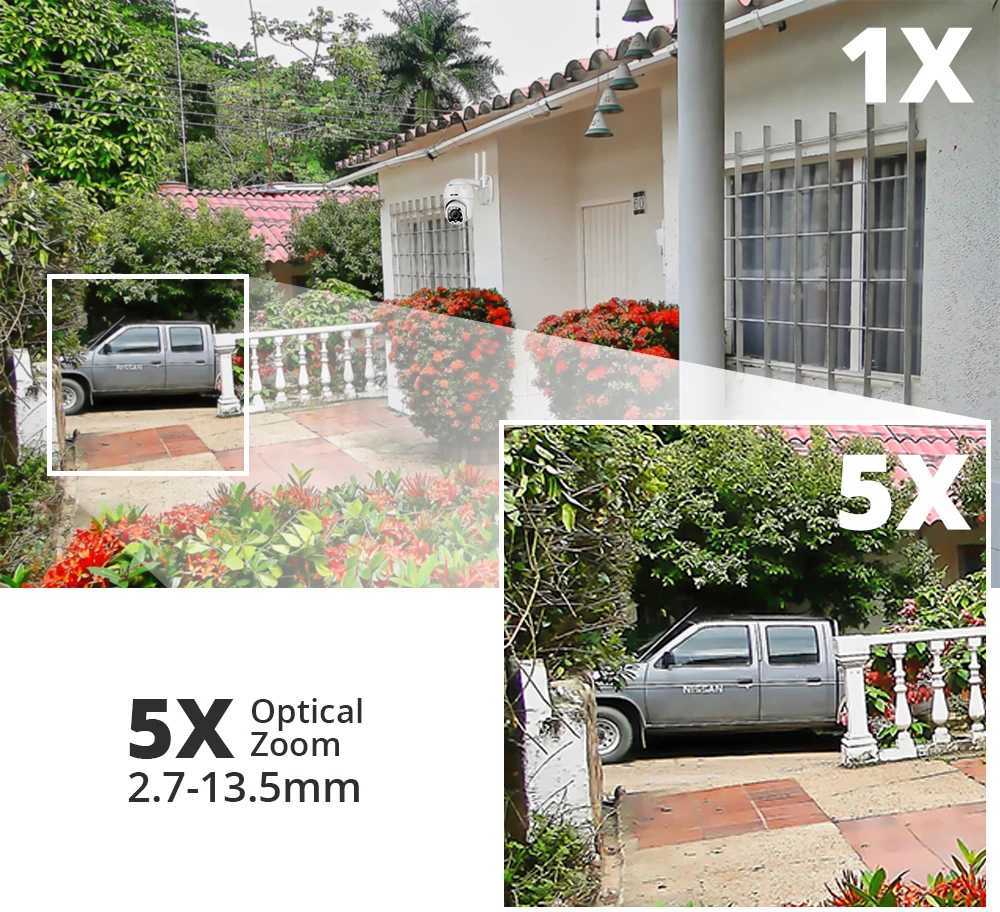 Wifi PTZ IP Camera 5MP 5X Optical Zo Wi-Fi Security Outdoor CCTV Surveillance Speed De Video Camara Color Night Camhi Cam C251202