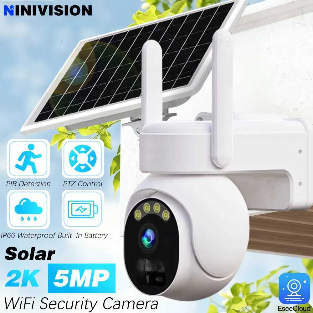 EseeCloud 5MP WIFI PTZ Camera Outdoor Solar IP Camera Built-in Battery Video PIR Detection Surveillance Camera Long Time Standby C251202