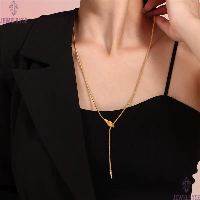 punk snake necklace designer for woman 18k gold chain stainless steel fashion pendant necklaces school daily outfit women hiphop jewelry friend family
