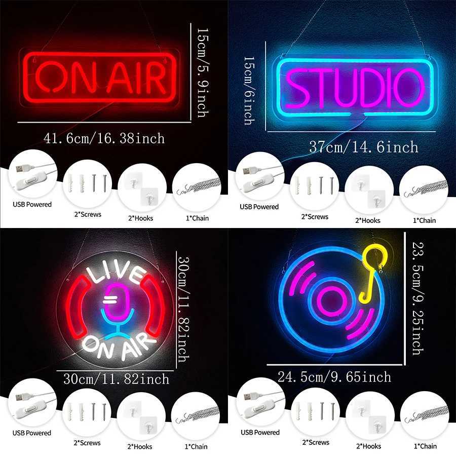 On Air Series Neon Signs Led Letter Icons Usb Powered Used For Club Recording Studio Broadcasting Room Game Room Decor H251201