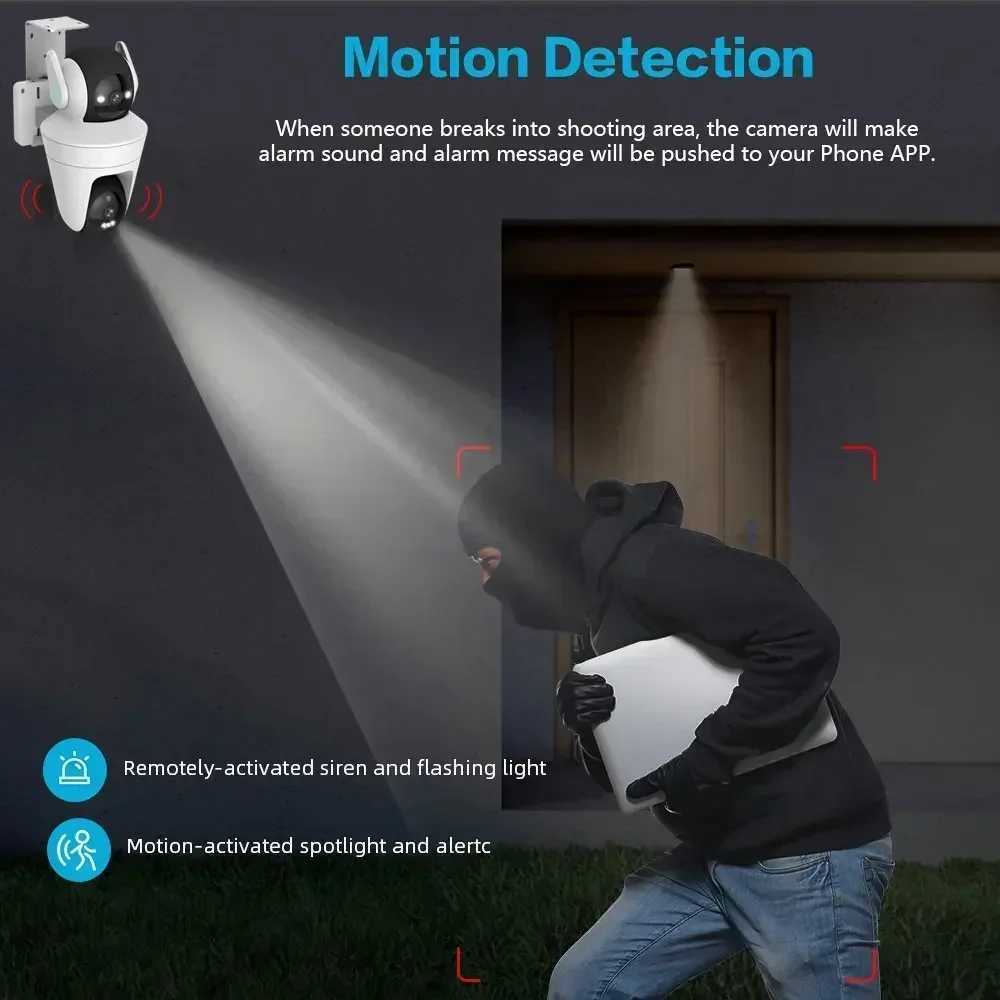 10X PTZ Zo 5K 10MP Dual Lens WiFi Security Camera 360 PTZ OutDoor With ICam365 Two-Way Au Motion Tracking Local Storage C251202