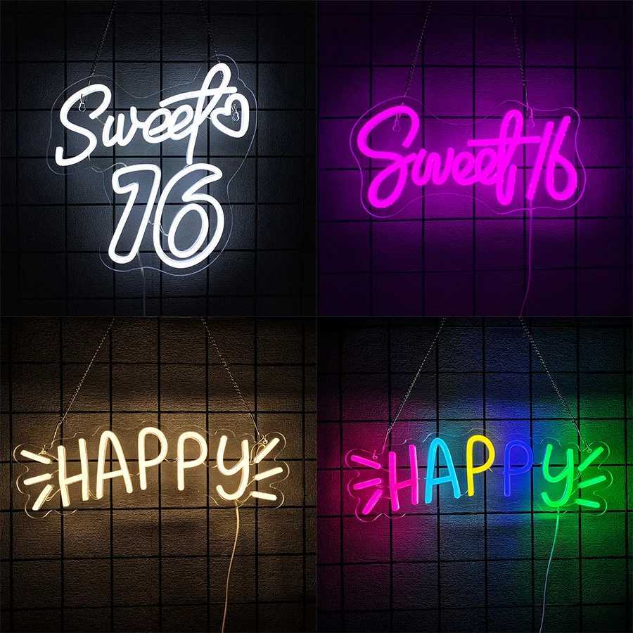 Birthday Led Neon Sign Colorful Letter Icon Used For Bedroom Living Room Birthday Party Background Decor And Birthday Gifts H251201