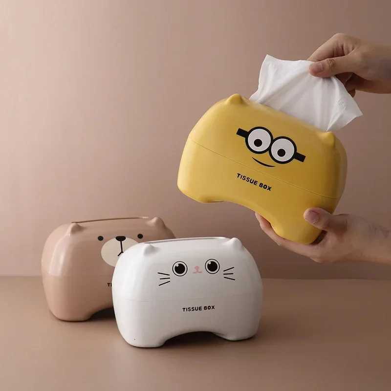 4 Color Cute Cartoon Tissue Boxs Nordic Roll Paper Storage Box Thicke Plastic Tissue Box Container Towel Napkin Tissue Holder H251201