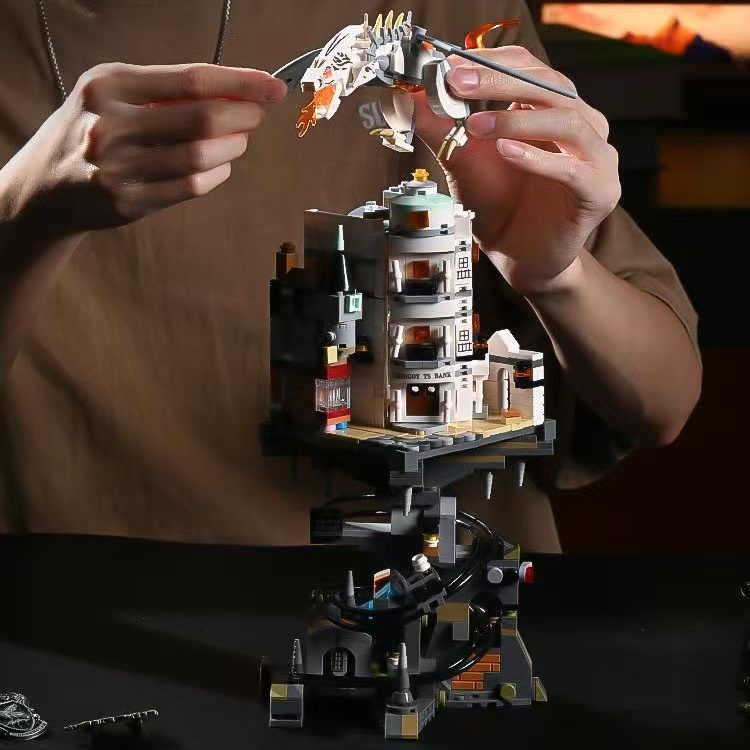 es Wizard Tower Magic World Dragon MOC Building Bricks Set Blocks Toys for Kids Children Adt Birthday Gifts 1056pcs Gringottses C251203