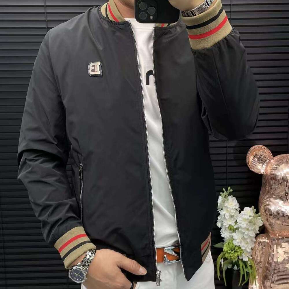 Autumn Light Luxury Men's Trendy Brand Patchwork 2025 New Fashion Trend Casual Versatile Baseball Jacket Collar