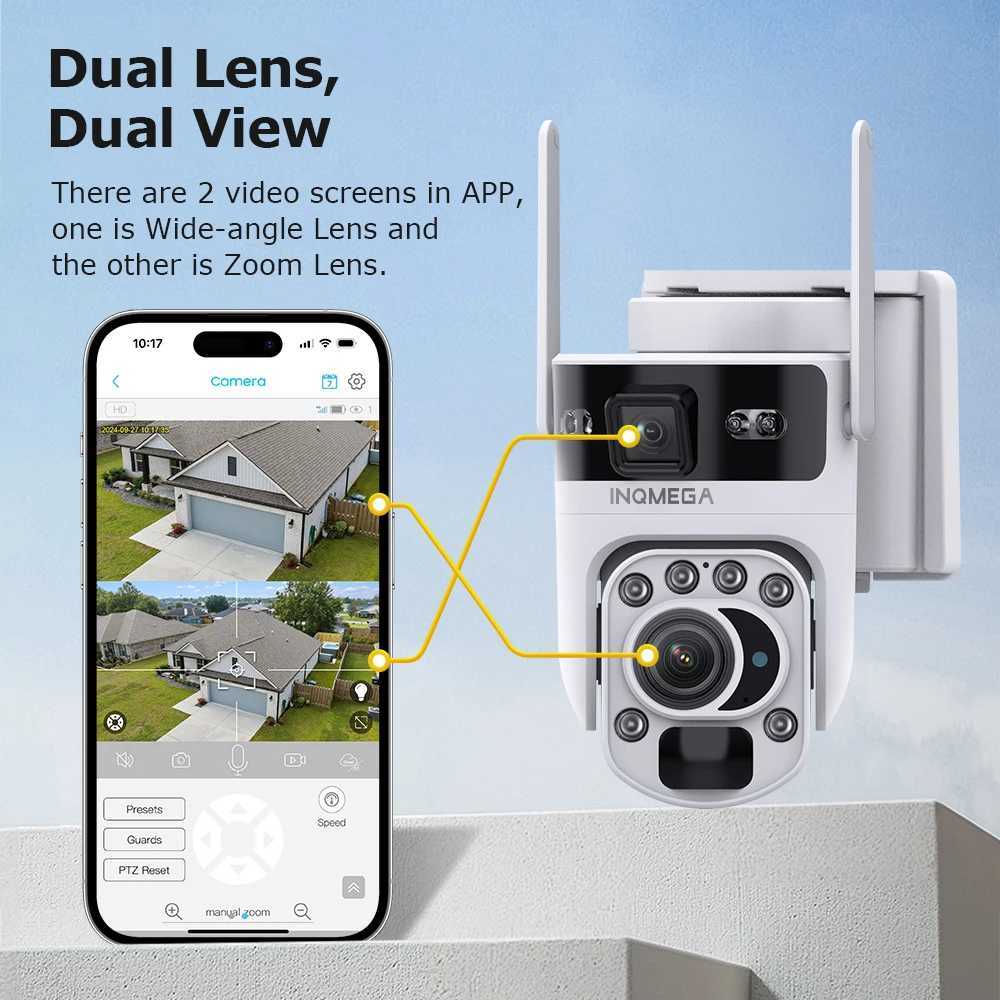 INQMEGA 12MP 60X Optics Zo 2-Lens 4G WIFI Solar Camera Wireless Outdoor Security PIR Human Detection Color Night Vision UBOX C251202