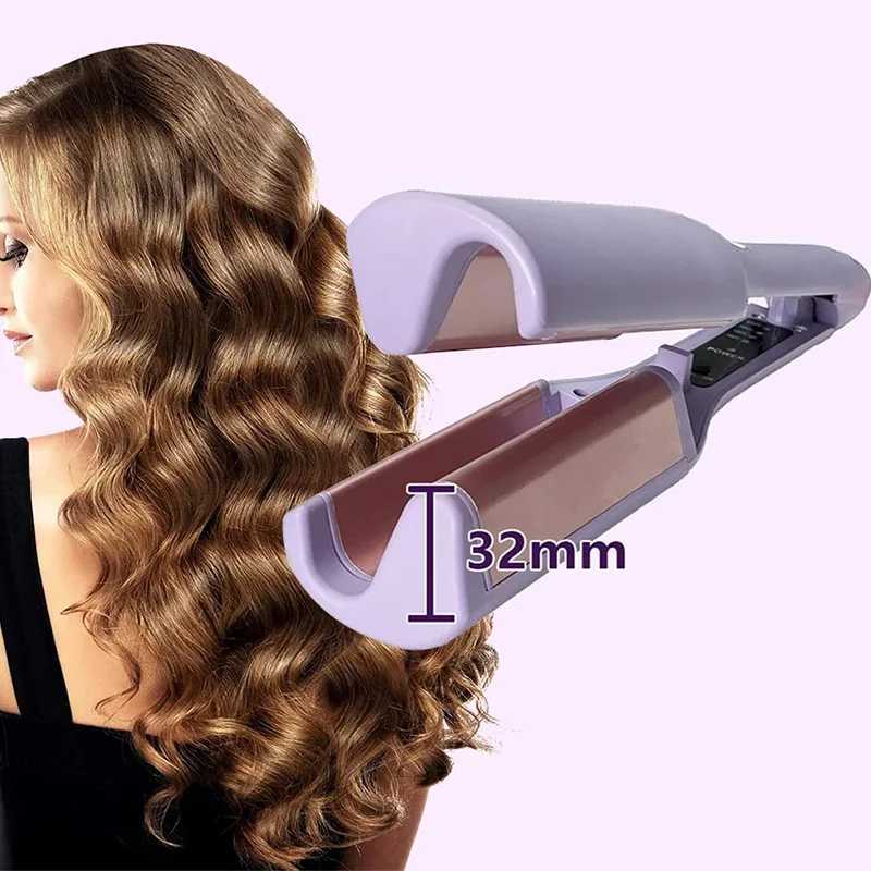 32mm portable hair curler negative ion hair curler adjustable temperature wavy ceramic rapid heating hair styling tool C251202
