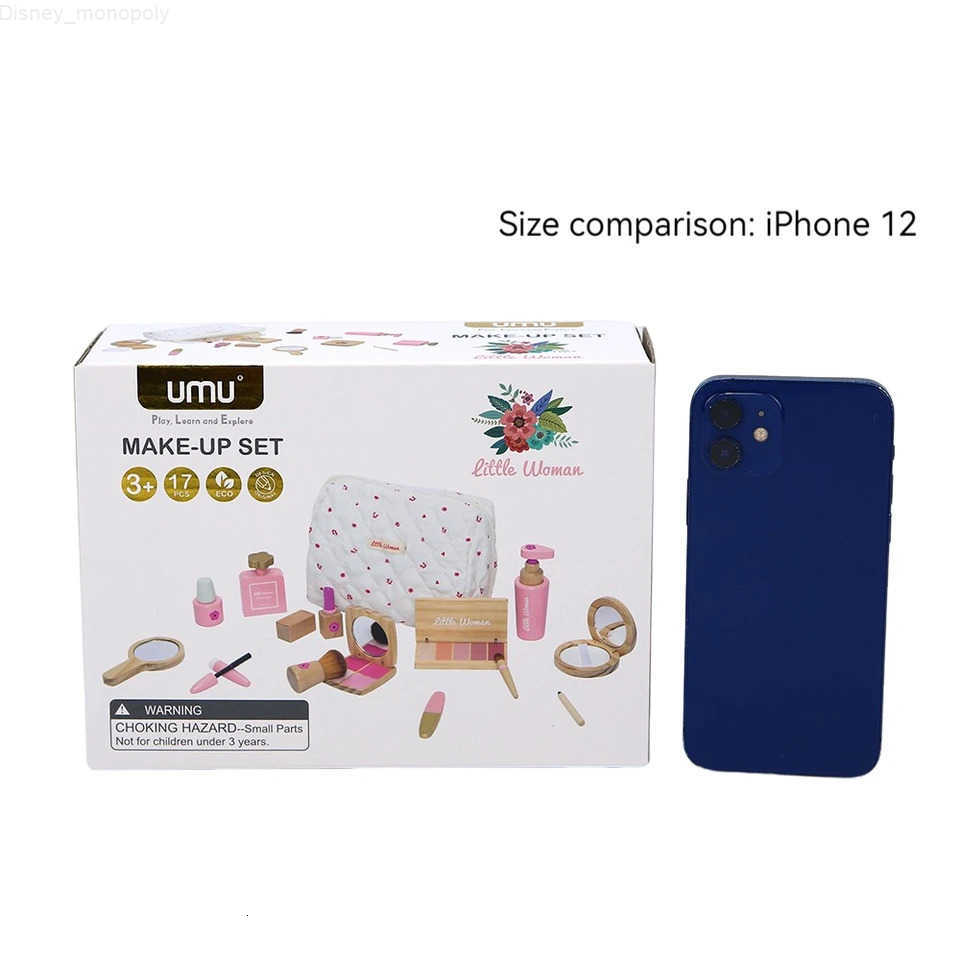 Disney Wooden Pretend Play Makeup Toys Simulation Cosmetics Set Girls Play Hairdressing Simulation Make Up Preschool Toys H251202