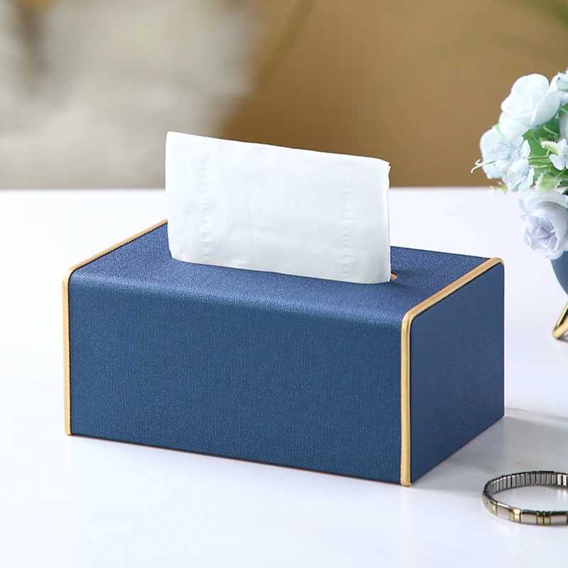 Leather Tissue Boxes Rectangar Paper Towel Napkin Box Creative He Desktop Simple Extractable Type Tissue Toilet Paper Holder H251201
