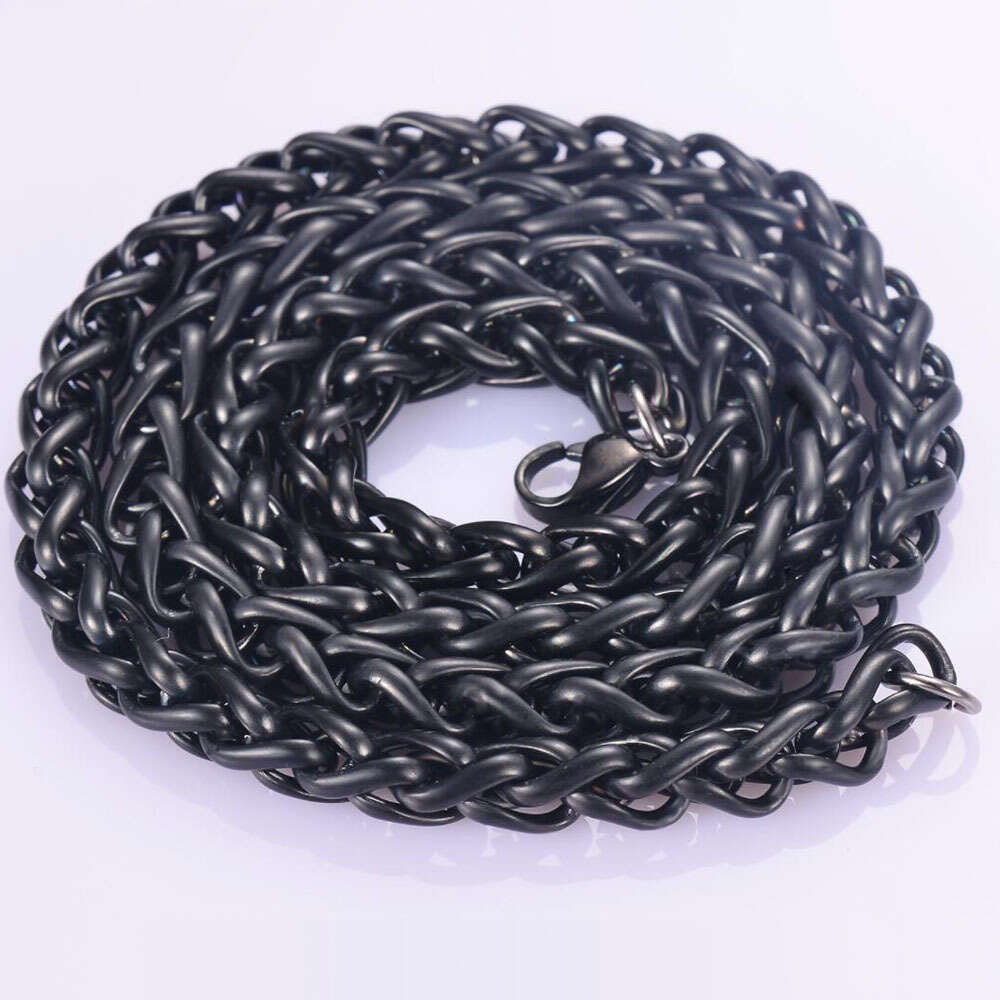 Cross-Border Hip-Hop Style Stainless Black Dragon Bone Flower Basket Titanium Steel Accessories Chain Men's Necklace In Stock Wholesale
