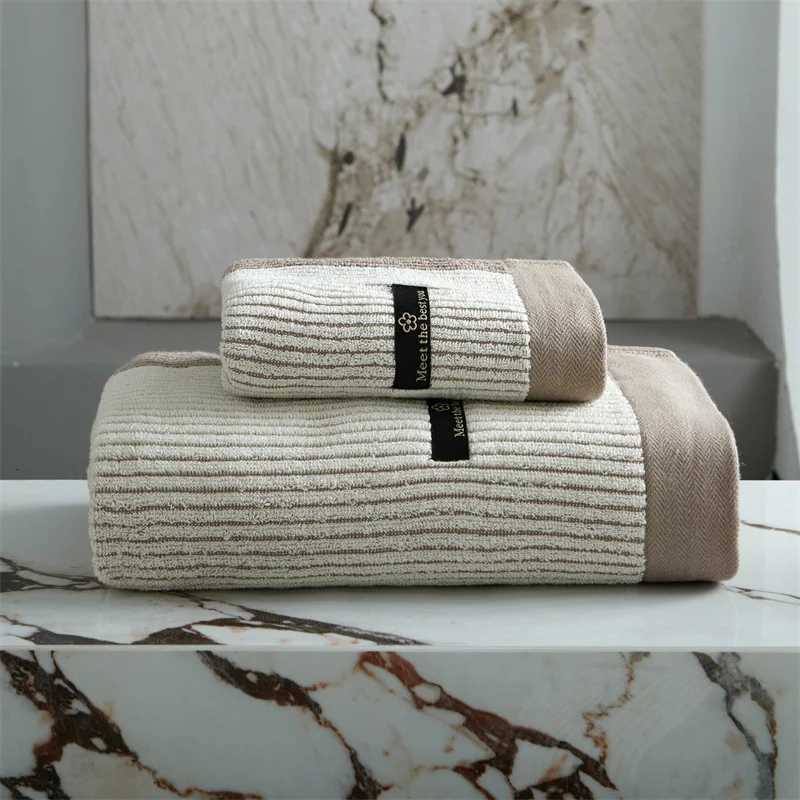 2pcs Luxurious Cotton Towel Set Ultra Soft Highly Absorbent Bath Towel Face TowelWashcloths For Home Bathroom Men Womne Y251202