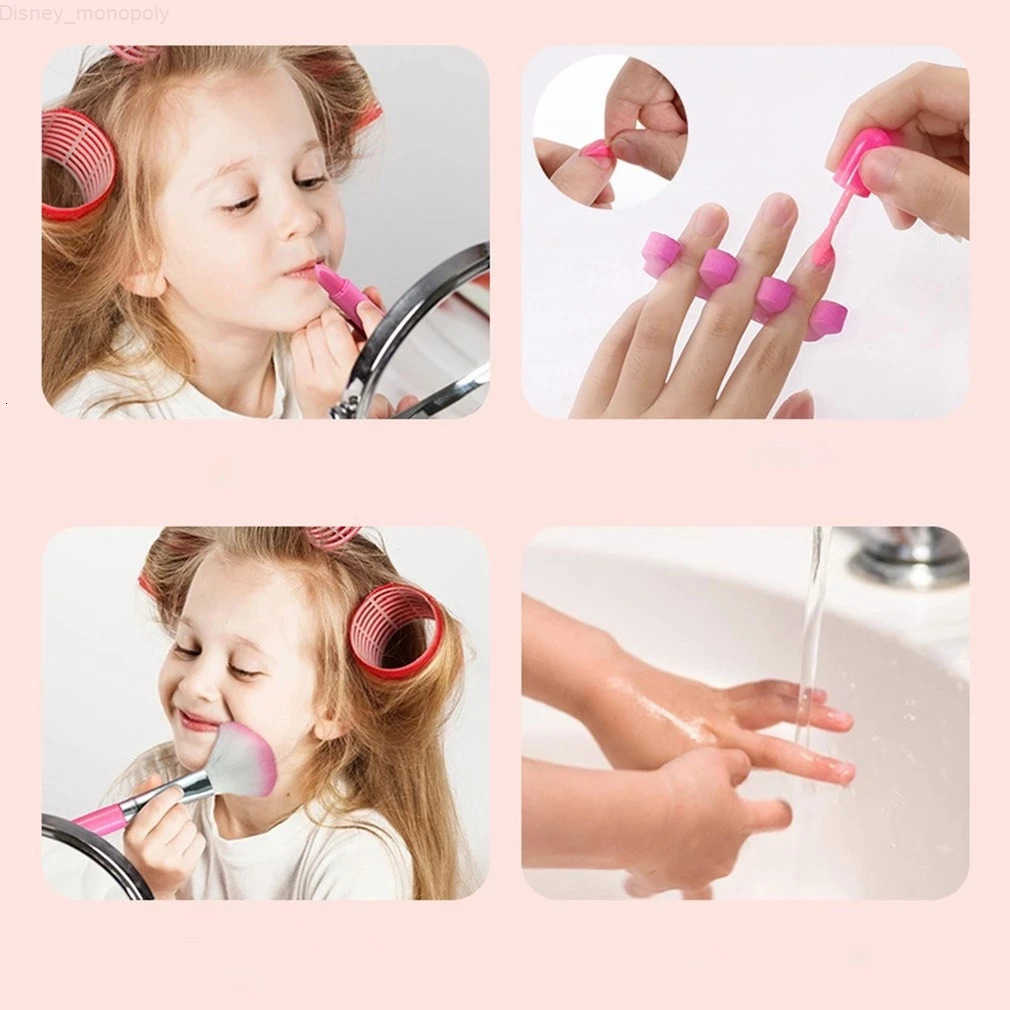 Disney Children Makeup Cosmetics Pretend Playing Box Princess Make Up Girl Toy Play Set Lipstick Eye Shadow Safety Nontoxic Kit Toy Kid H251202
