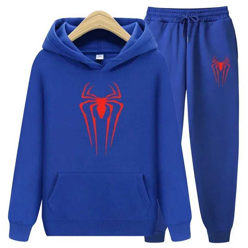 Spring And Autumn New Extraordinary Spider Sportswear Men 2-piece SweatshirtSweat pants Sportswear Hoodie Casual Pullovers Sets W251202