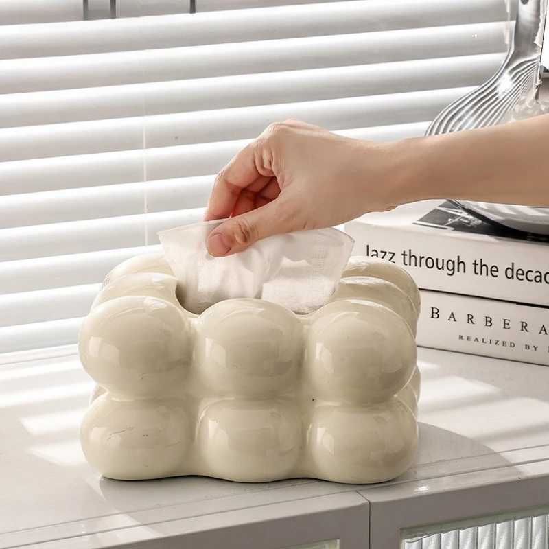 Bubble Shaped Tissue Box Modern Artistic Tissue Holder for He Decor High End Dining Table Ceramics Affordable Luxury H251201