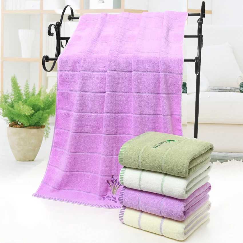 Embroidery Lavender Green Tea Towel Set Stripe Beauty Face Towel Large Bath Towel Home Hotel For Adults Kids Serviette De Bain Y251202