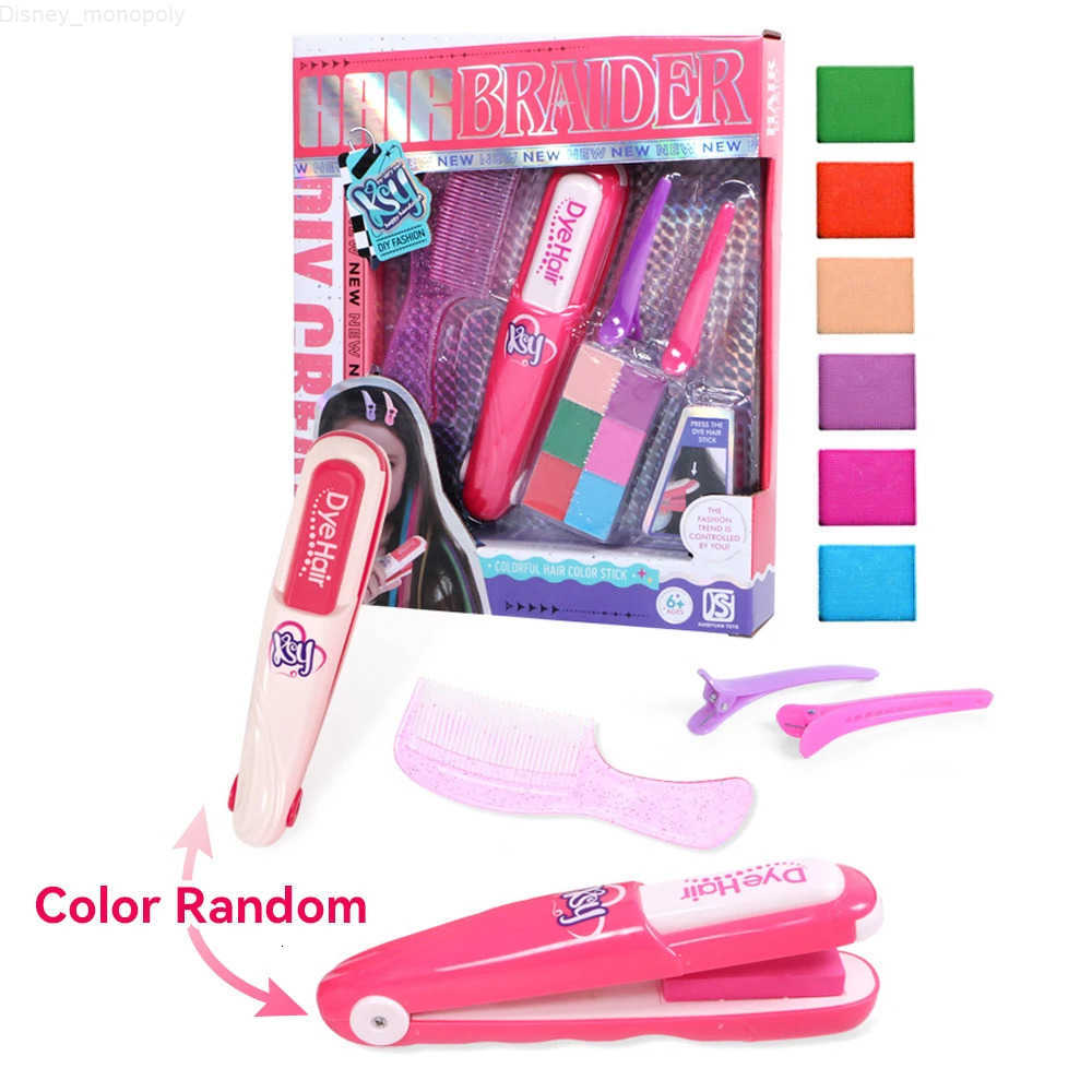 Disney Childrens Simulated Hair Dyeing Stick Set DIY Hair and Makeup Tools Girls House Hair Accessories and Makeup Toy Gifts H251202
