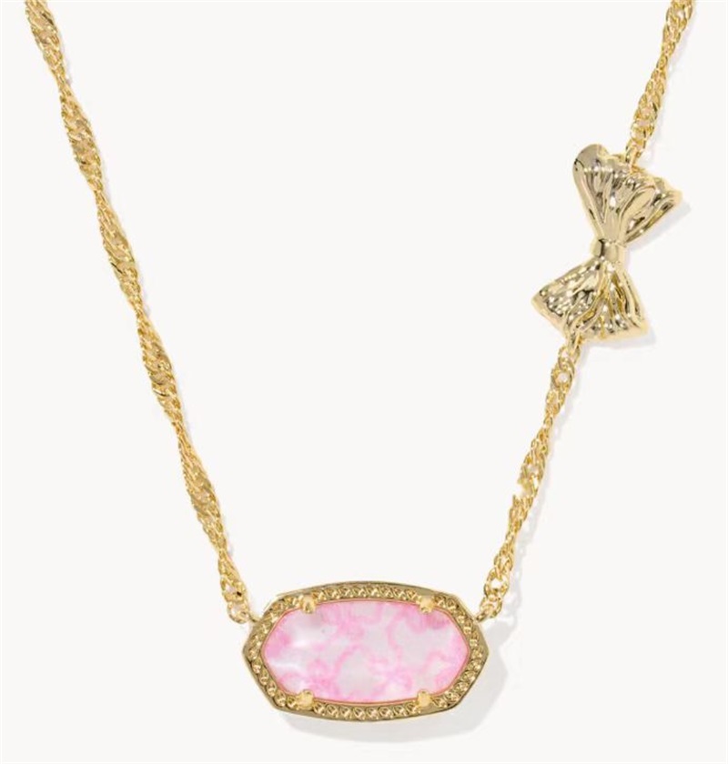 Plated gold necklace kendric scott pendant designer necklace love shack fancy crystal oval necklace chain fashion designer jewelry womens necklace charm zl99