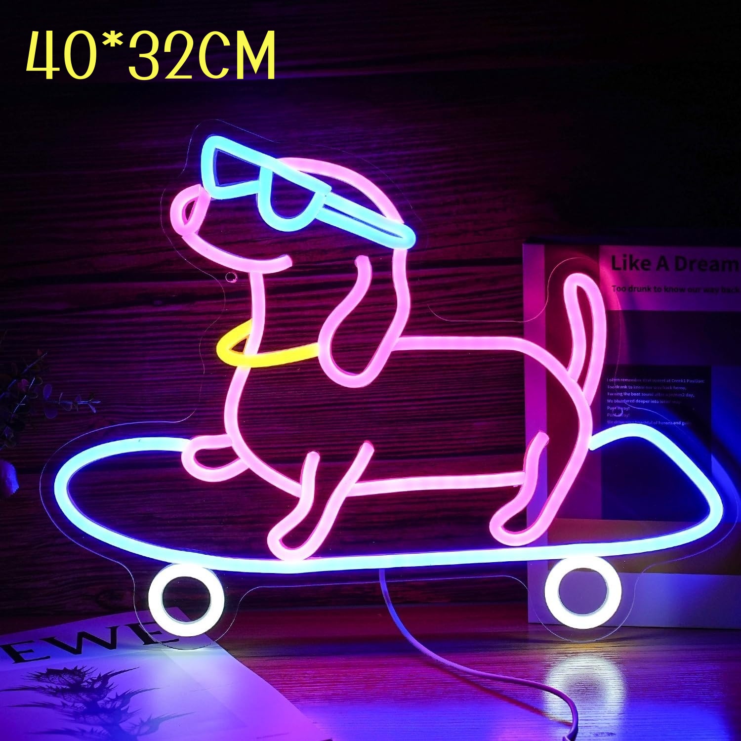 DC5V USB Operated LED Neon Light Sign Cat Animal Decorative Lights for Home Wall Party Wedding Birthday Kids Girls Room
