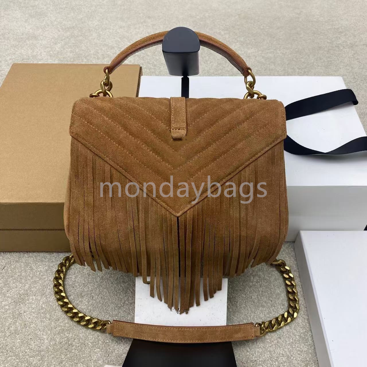 Cashmere bread tassel mailman bag designer bag luxury bag high-quality shoulder bag handbag fashion bag casual bag crossbody bag women's bag