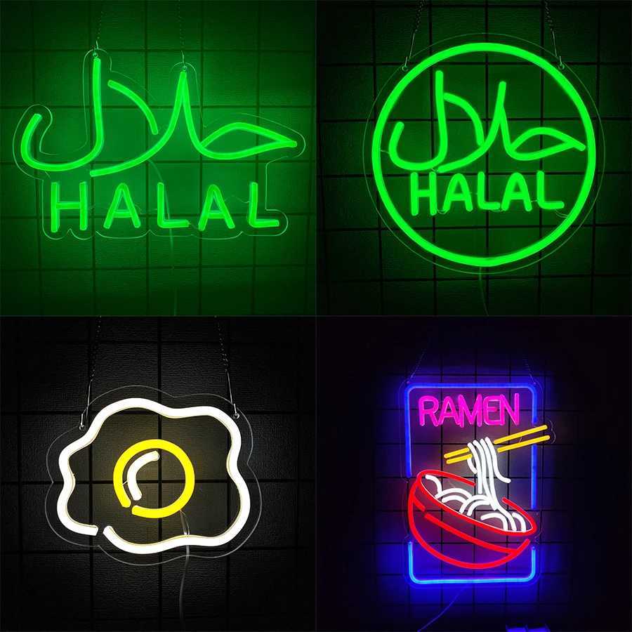 Food Led Neon Sign Business Food Icon Usb Powered Used For Art Decor Of Restaurants Lamian Noodles Shops And Snack Shops H251201