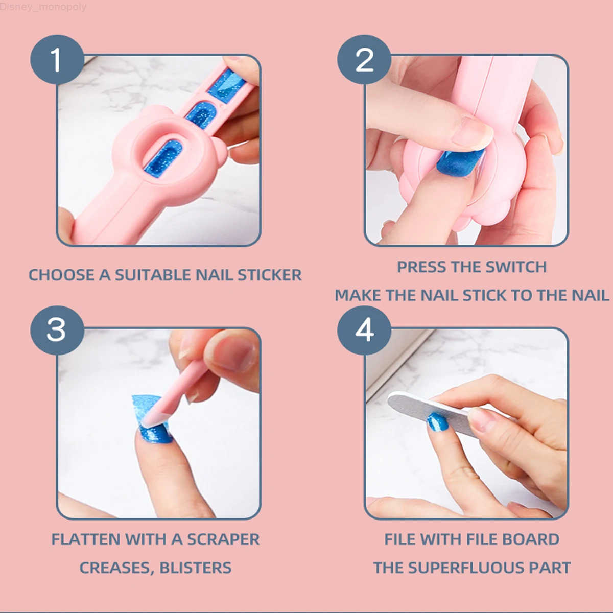 Disney Childrens Nail Machine Princess Girl Makeup DIY Nail Art Stickers Set Decorations Toys Makeup Toys H251202