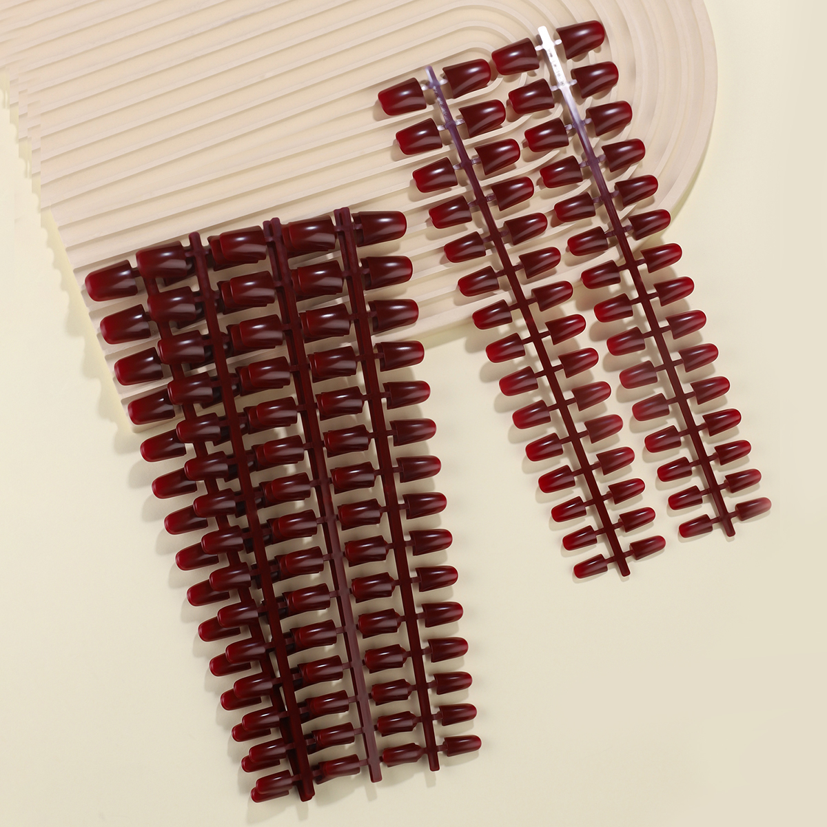 300 strips of medium-length thickened duck nails, solid color press-on nails, suitable for girls and ladies as gifts and daily wear nails