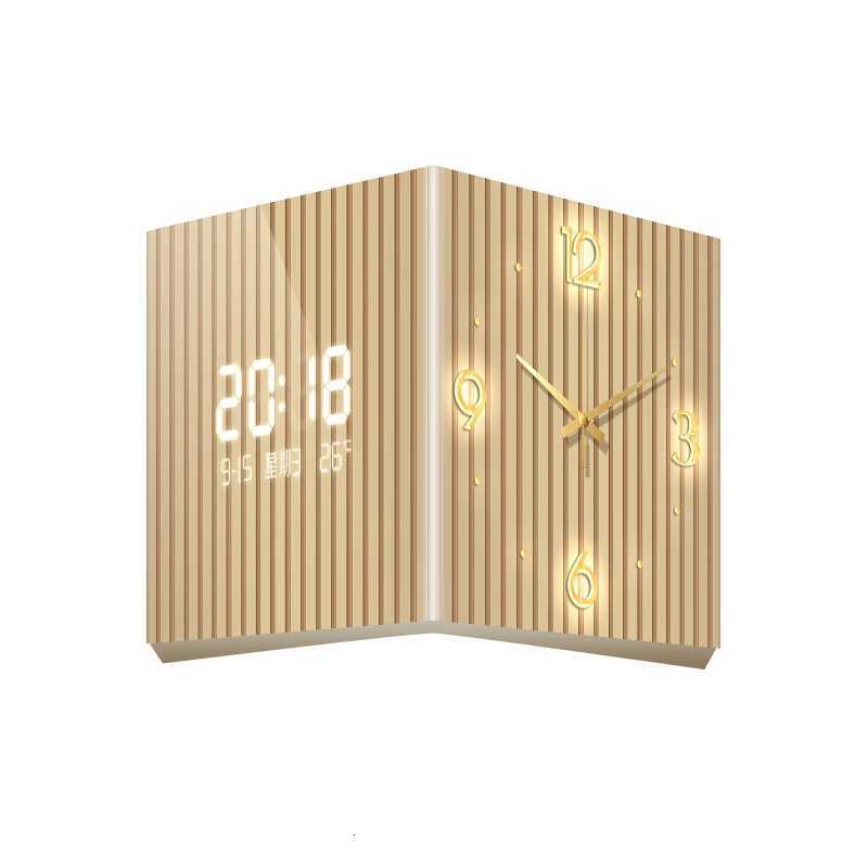 Modern Dual-Sided Corner Clock Space-Saving Wall Dcor for Living Room Minimalist Bedroom Background Frameless Home Office DecorW251202